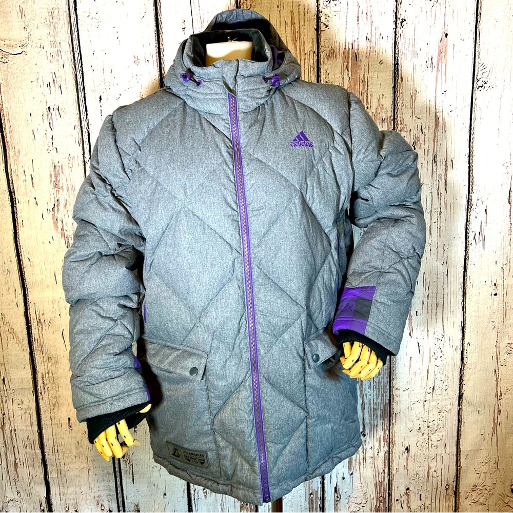 Adidas NBA LA Lakers Down Parka Puffy Jacket Destruction Crew RARE SAMPLE NWOT